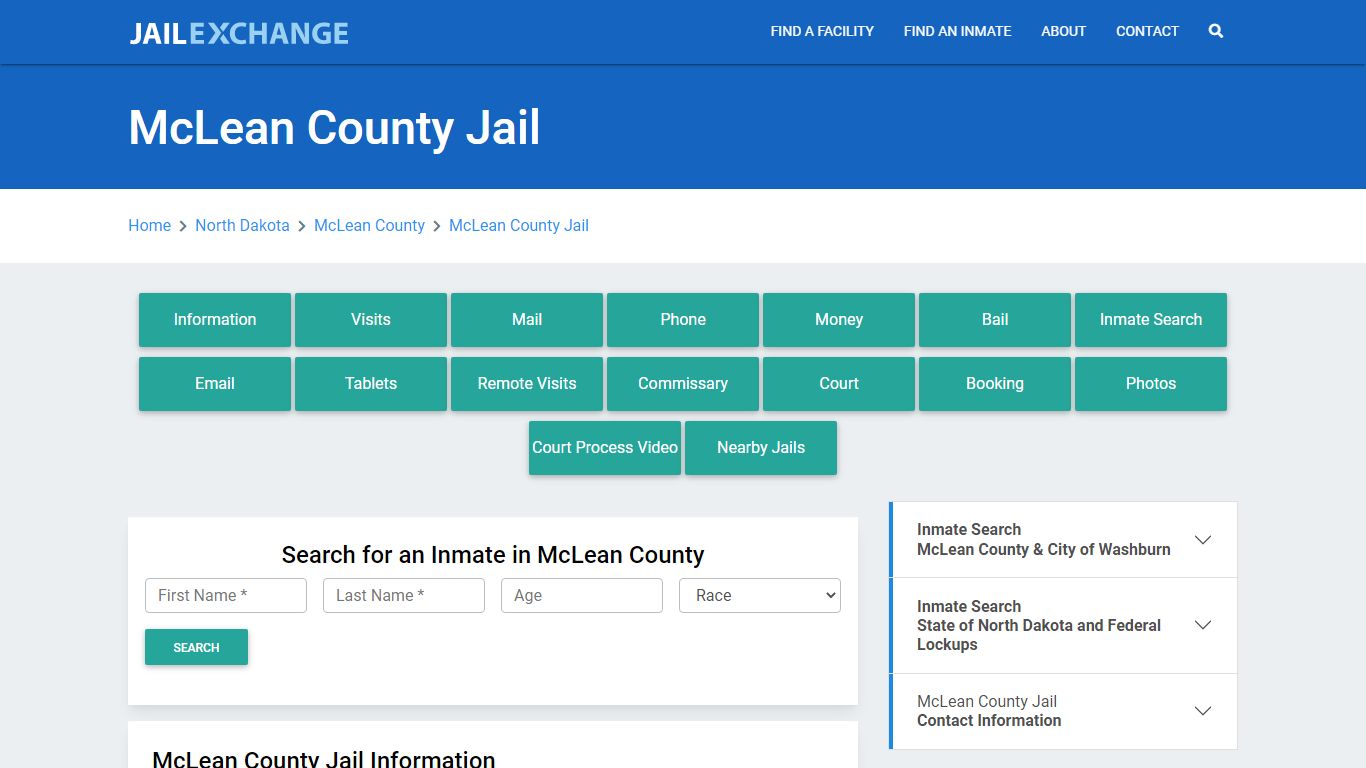 McLean County Jail Roster Lookup, ND, Inmate Search