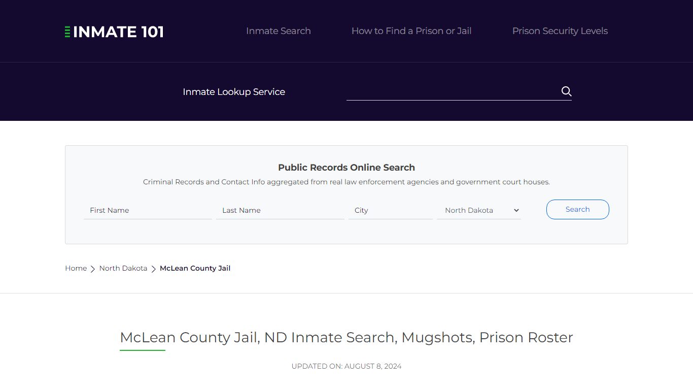 McLean County Jail, ND Inmate Search, Mugshots, Prison Roster