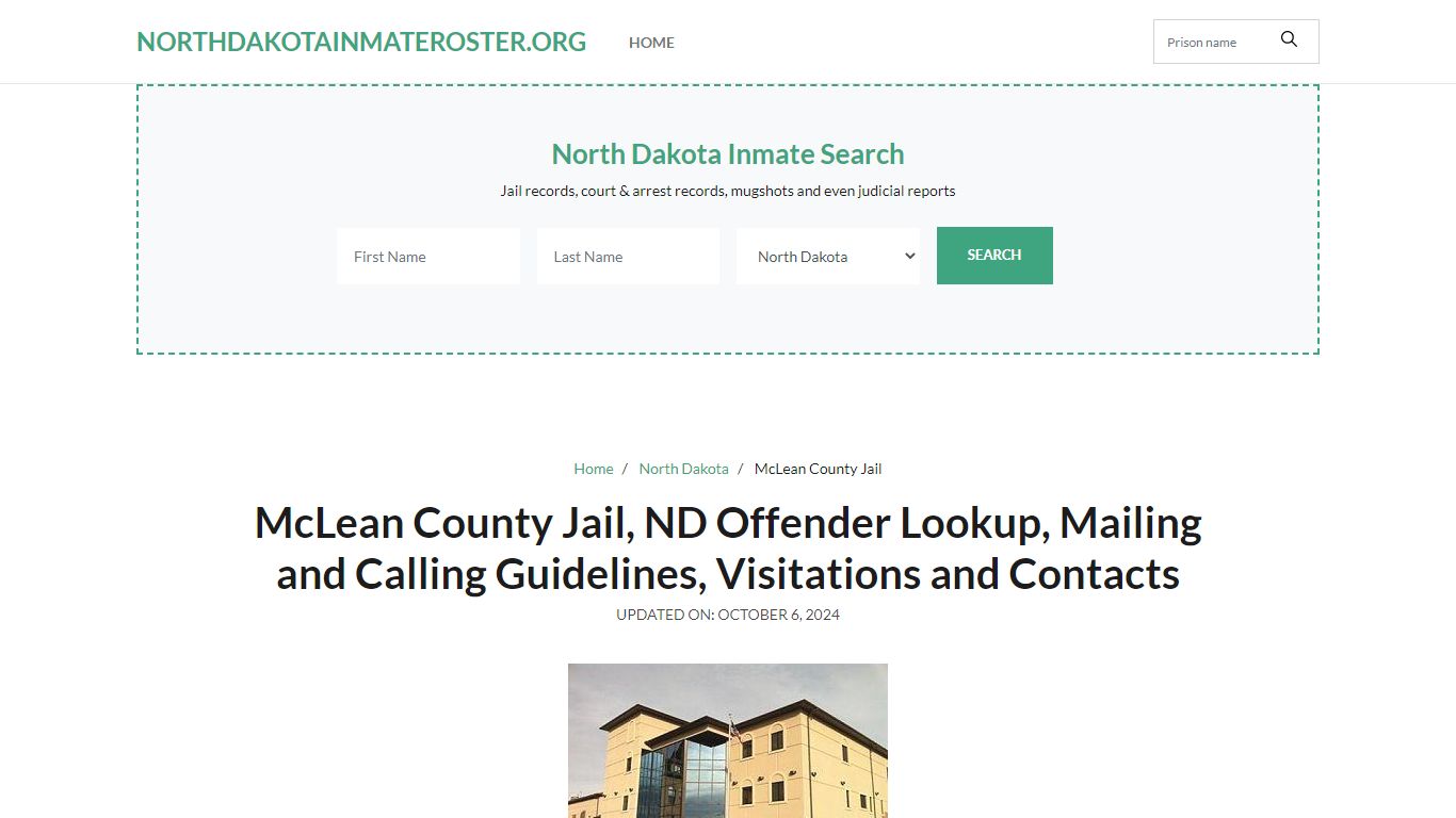 McLean County Jail, ND: Inmate Search Options, Visitations, Contacts